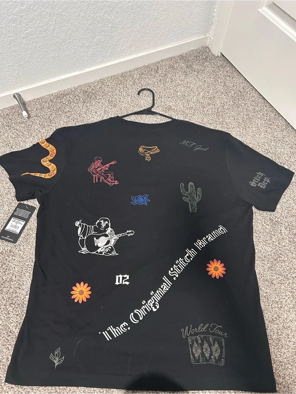 True Religion Black Graphic Stamp-Print Shirt